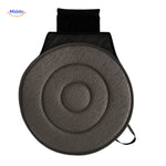 Gray rotating seat cushion for postural support and relief.