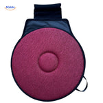 Red rotating seat cushion for office and desk seating.