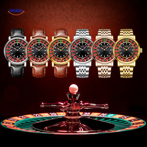 Roulette watch collection shown in casino style