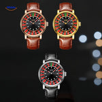 Roulette watches showing the available leather strap colors