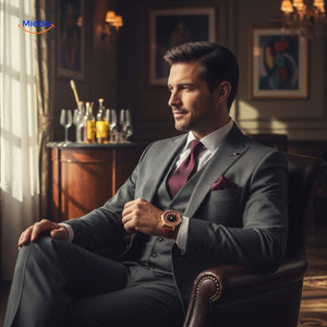 Elegant rose gold roulette watch for men
