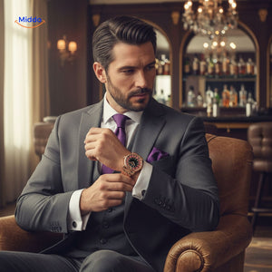 Exclusive rose gold roulette watch with a spinning dial