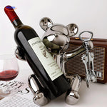 Rustic handcrafted bear-shaped wine bottle holder showcasing its unique artisan wood design and finish.