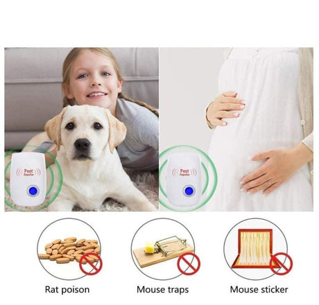 Pet-safe and child-safe ultrasonic pest repeller for home protection.