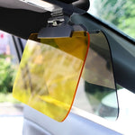 SafeDrive anti-glare car visor with UV eye protection for day and night driving.