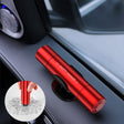 Red Safekey emergency escape tool featuring dual window breaker and seatbelt cutting functionality.