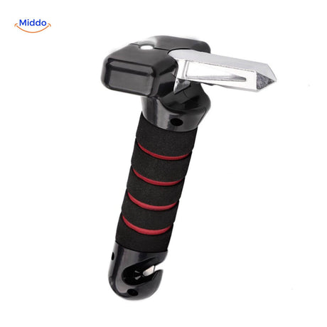 Safety hammer for emergency broken window rescue tool.
