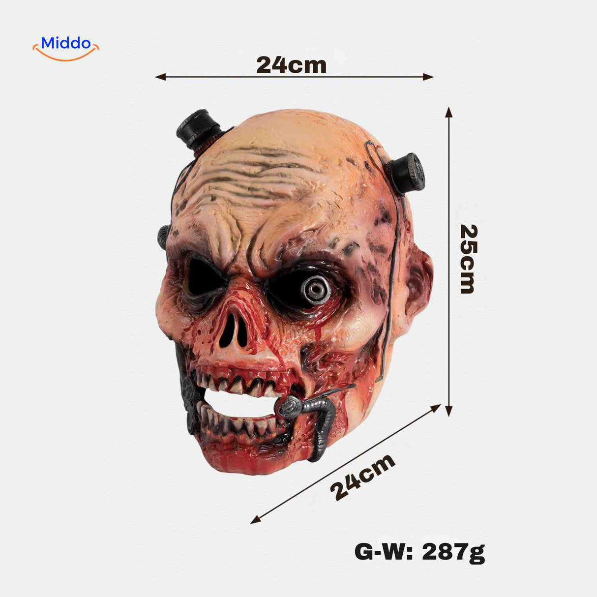 Realistically scary zombie mask delivering authentic Halloween horror effects.