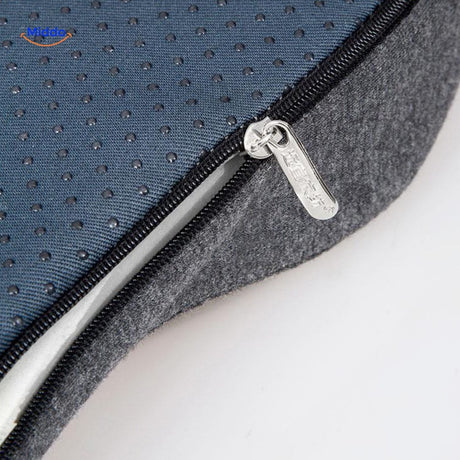 Memory foam seat cushion with removable and washable fabric cover for easy maintenance.