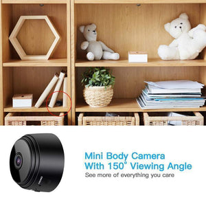 1080p camera mounted on wall demonstrating easy installation and flexible viewing angles.