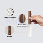 Step-by-step installation guide showing how to set up motion-sensor LED lamp.