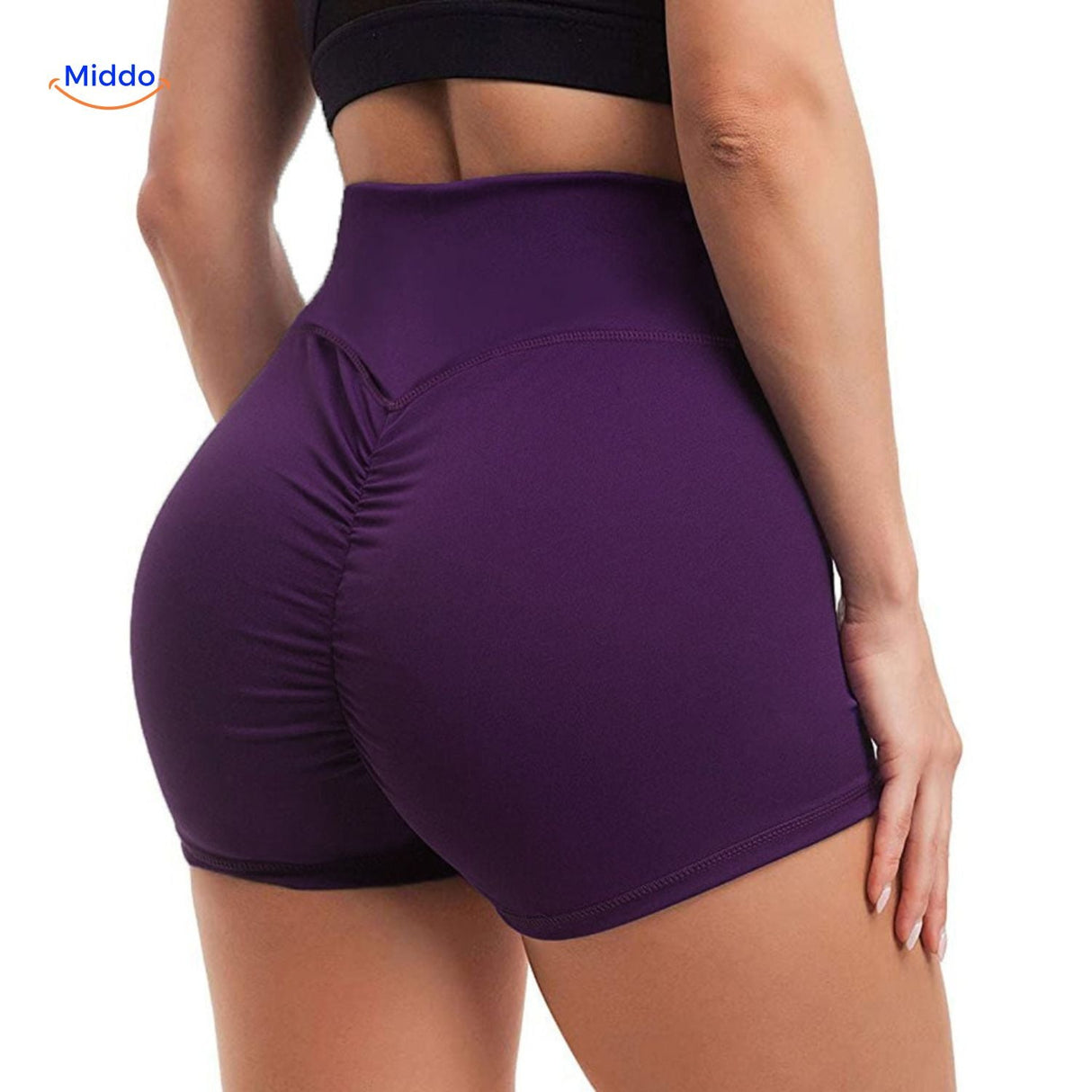 Black seamless shaping shorts with ion fiber technology for invisible shaping and comfort.