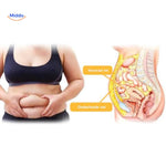 Post-pregnancy body transformation using high-waist shaping shorts with lifting support.