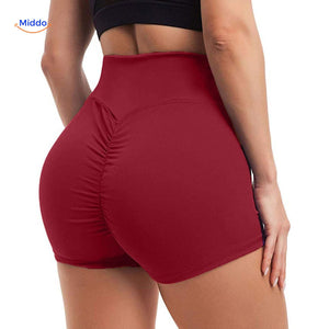 Purple high-waist shaping shorts with ion fiber for tummy control and body sculpting.