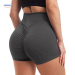 Red high-waist ion fiber shaping shorts designed for enhanced lift and body definition.