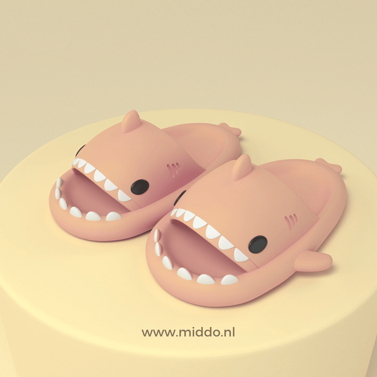 Sharkies shark slippers in pink with fun orthopedic support.