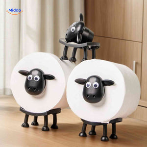 Cute SheepRoll holder for bathroom decor, whimsical toilet paper storage design.