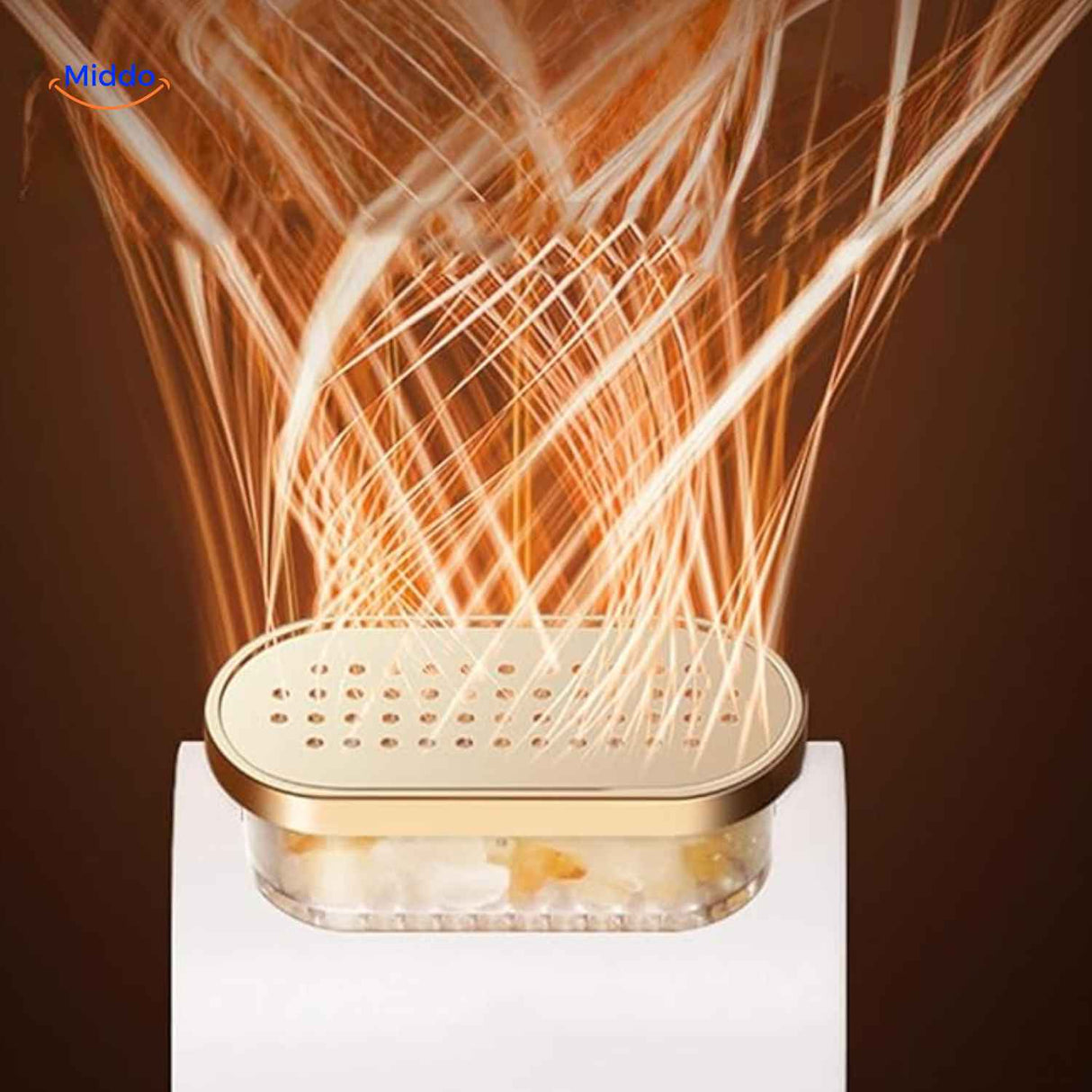 Shoe dryer with scent capsule and warm air technology.