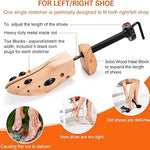Left and right shoe stretchers ready to expand shoes overnight.