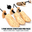 One pine wood ShoeStretcher Pro per package, with support plate, for use in either shoe.