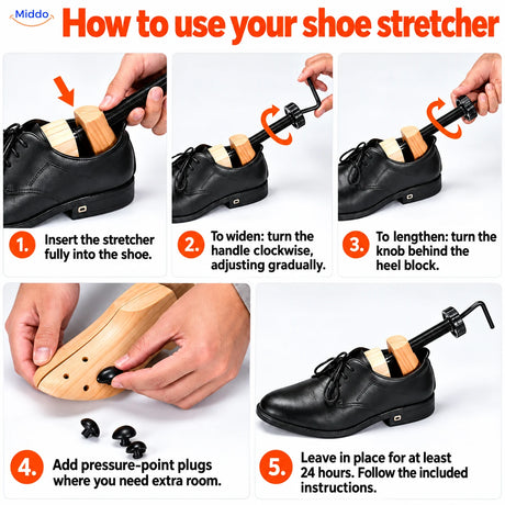 How to use your ShoeStretcher Pro in five steps.