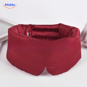 Burgundy mulberry silk sleep mask with elegant satin finish perfect for restful sleep.