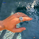 Silver mens ring watch with quartz movement and sophisticated style.