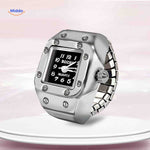 Silver quartz ring watch in unisex style with universal appeal.