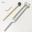 Silver tuning fork with round head, 21.5cm healing frequency tool.