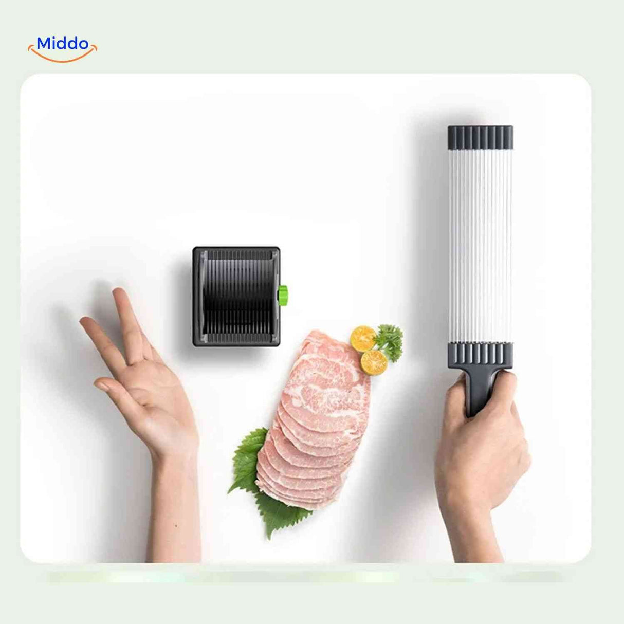 Slicora compact meat slicer with ergonomic handle for safe, comfortable operation.