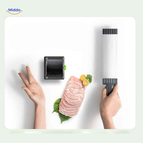Slicora compact meat slicer with ergonomic handle for safe, comfortable operation.