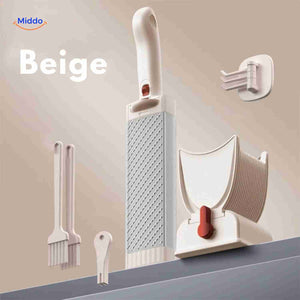 Slicora complete kitchen solution in beige with multifunctional slicer and full accessories.
