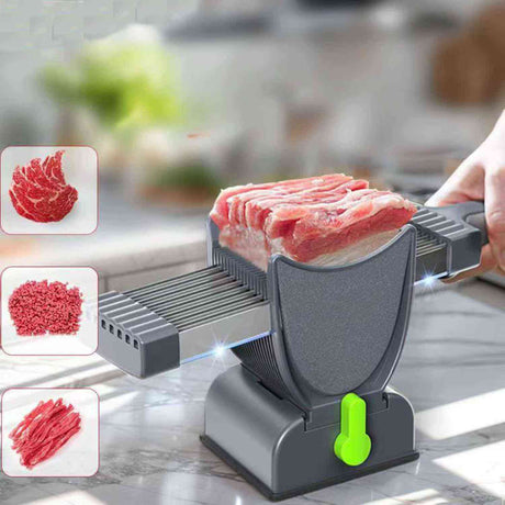 Slicora produces perfect thin slices and minced meat with consistent precision results.