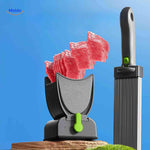Slicora lever-operated slicer delivers consistent thin meat slices with effortless control.