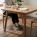 Cozy morning breakfast scene featuring soft cotton slippers.