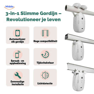 3-in-1 smart motor with app control, voice activation, and light sensor.