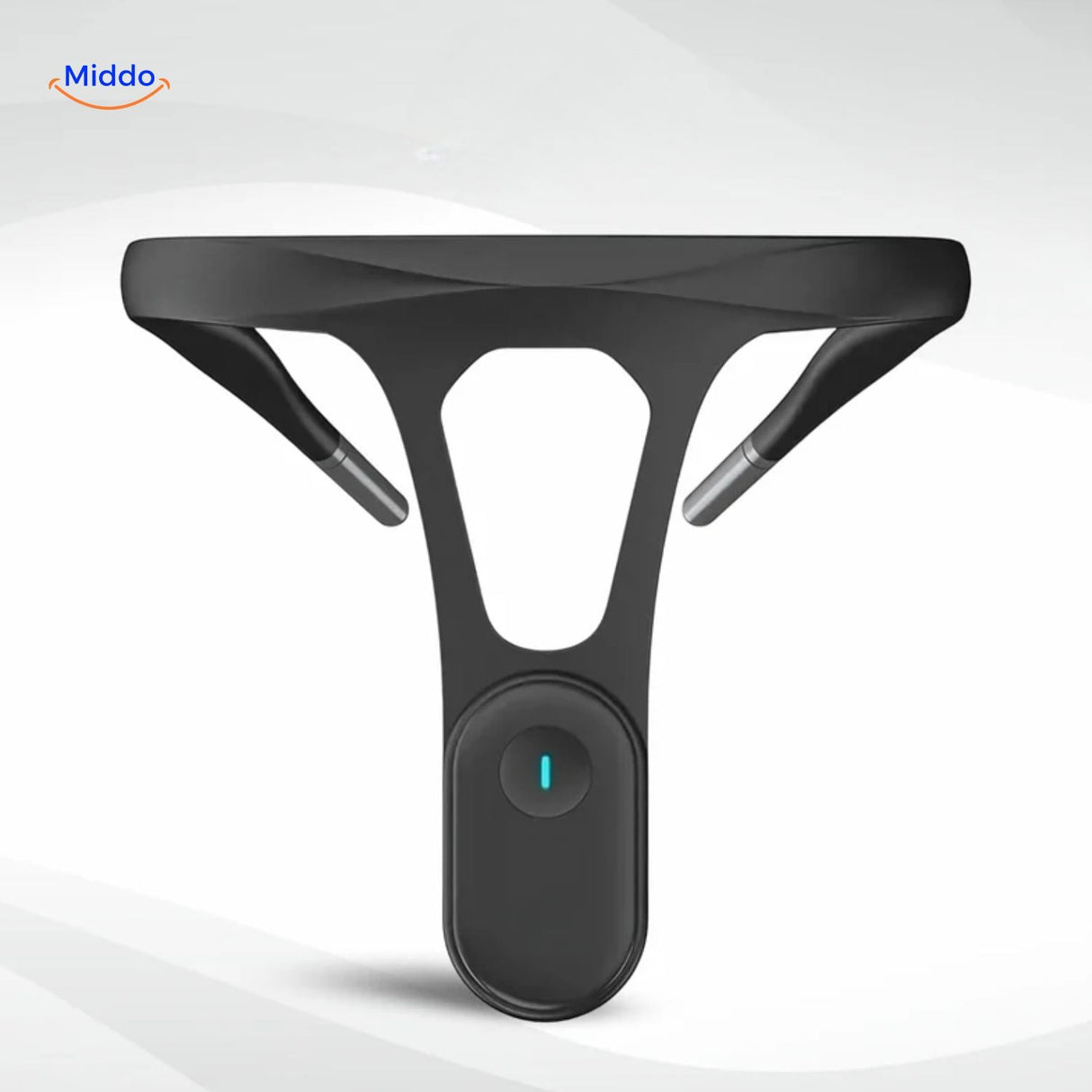 Front view of smart posture corrector band with ergonomic contoured shape design.
