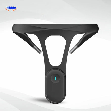 Front view of smart posture corrector band with ergonomic contoured shape design.