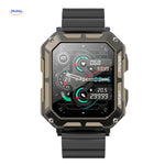 Galaxy Armor smartwatch with black and bamboo stainless steel band, sustainable rugged build.