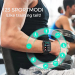 Rugged smartwatch with integrated sports performance tracking.