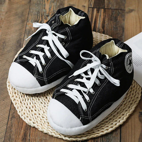 Classic all-star sneaker slippers with cozy lining and non-slip bottom.