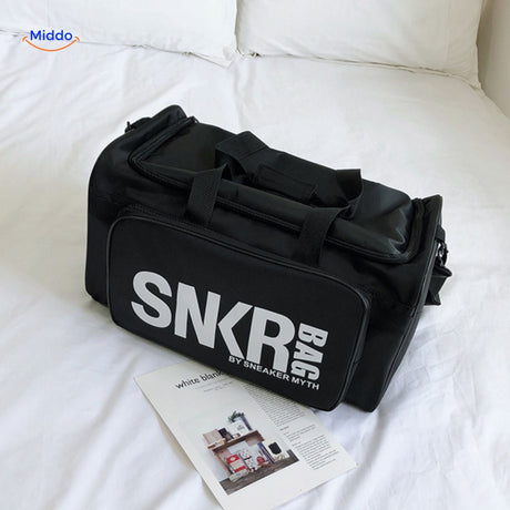 SNKRPro bag detailed branding and texture close-up view.