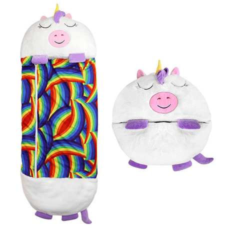 White unicorn character plush snuggle sleeping bag.