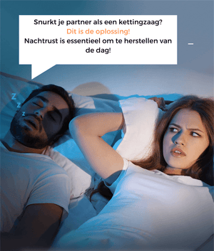 Couple sleeping peacefully together with SnurkStopper PRO anti-snore technology.