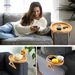 ComfyGrip sofa table demonstrates versatile multifunctional use on various armrest styles.