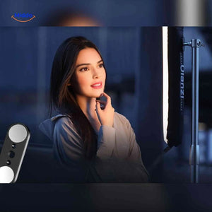 Soft LED portrait lamp providing flawless, shadowless lighting for faces.