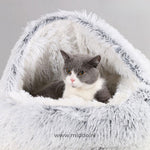 Luxury SoftSnuggle pet bed in gray, ideal for dogs and cats.