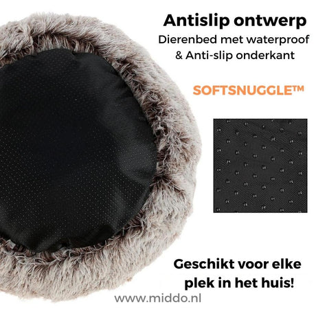 SoftSnuggle pet bed with anti-slip, waterproof, and premium quality materials.