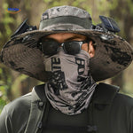 Khaki solar fan hat with wide brim and cooling technology.