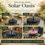 Solar fountain size options: 13cm, 16cm, 18cm lotus-style bird baths.